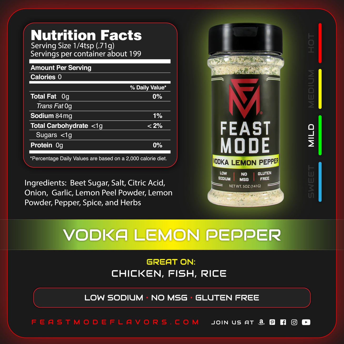Vodka Lemon Pepper Bulk | FM Seasoning Blend